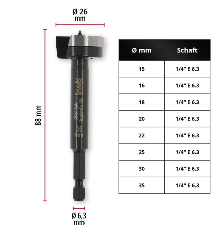 Produktbild kwb Forstnerbohrer, 706426, 26 mm (26 mm)