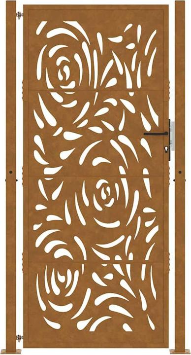 Produktbild VidaXL Gartentor 105x205 cm Wetterfester Stahl Flammen-Design Zauntor