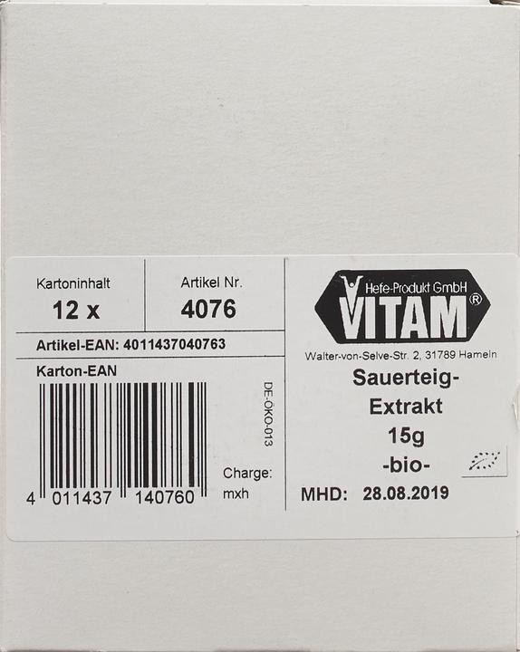 Produktbild Vitam Sauerteig Extrakt Bio (266 g)