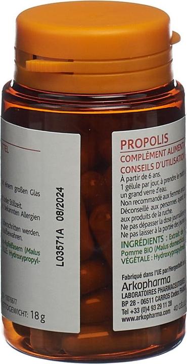 Immagine prodotto Arkopharma Arkocaps Bio Propolis Kapseln (40 Pezzo/i, Pillole, 42 g)