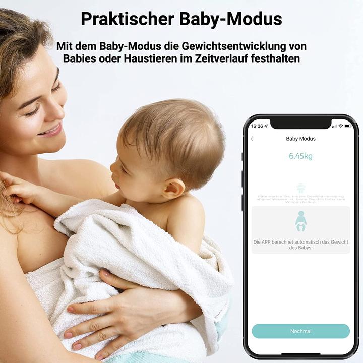 Immagine prodotto Fitleap Waage mit Körperfett- & Muskelanalyse Digitale Personenwaage (180 kg)