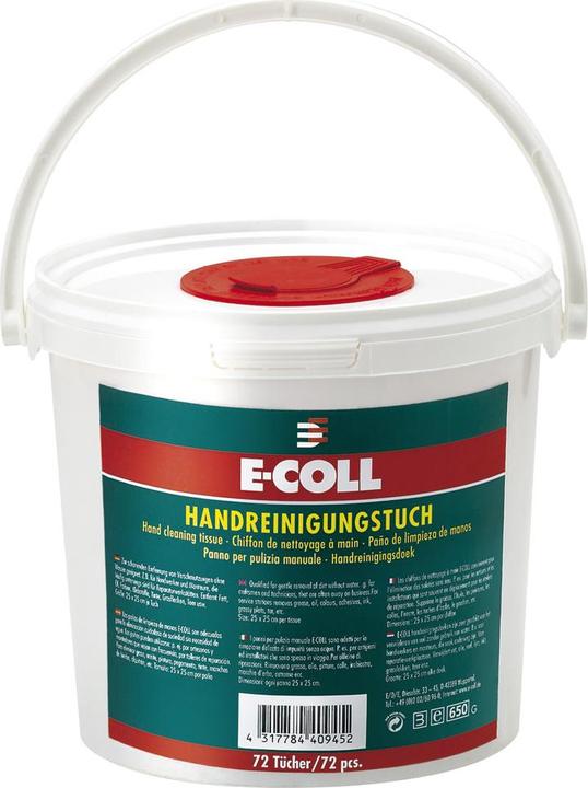 Productafbeelding E-coll Handreinigingsdoekjes, 25 x 25 cm, 72 stuks (72 Pcs.)