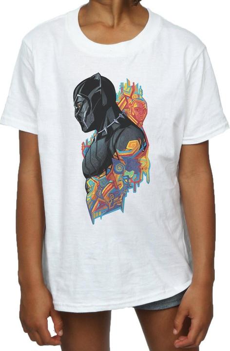 Immagine prodotto T-shirt da bambina con profilo Black Panther in cotone (152, 158)