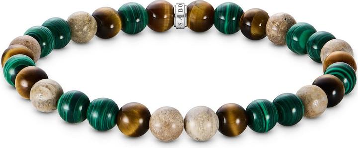 Thomas Sabo Bead Armband in Erd und Grüntönen (19 cm, Silber 925)