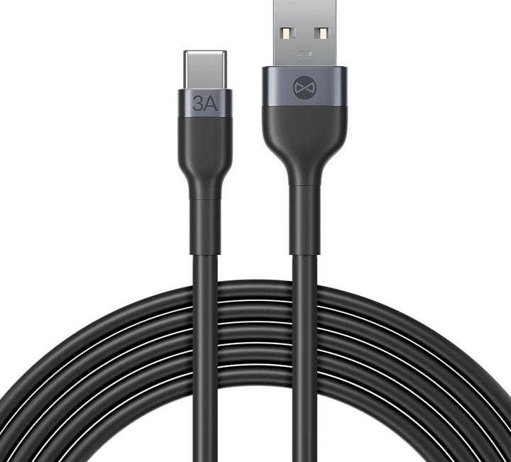 Produktbild Forever Flexibles Kabel USB - USB-C 1,0 m 3A schwarz (1 m)