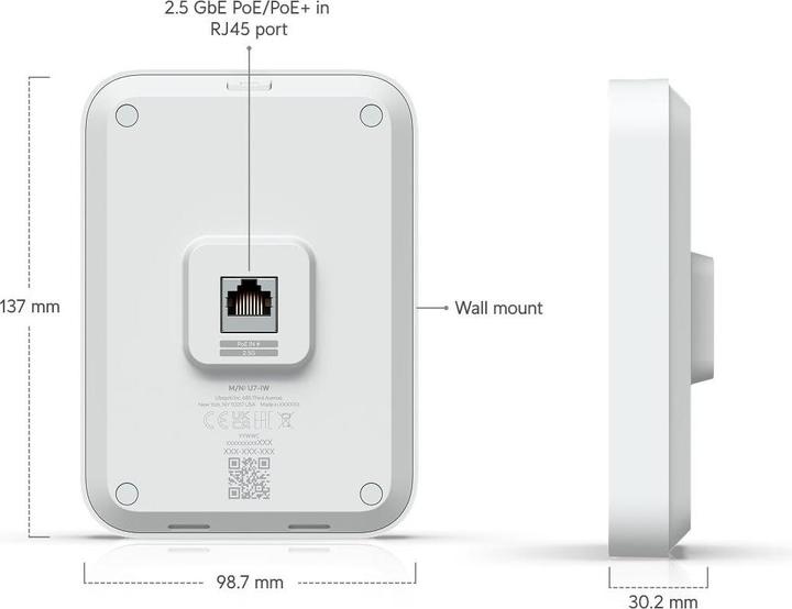 Actual product image Ubiquiti U7 In-Wall (4300 Mbit/s)