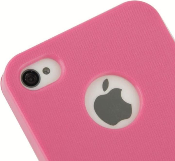 Produktbild König Design Handyhülle Tasche für Apple iPhone 4 / 4s Pink gebürstet (LG G4s, Apple iPhone 4)