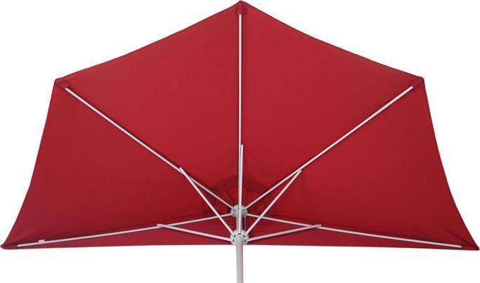 Produktbild Swisshandel24 Sonnenschirm halbrund, Halbschirm Balkonschirm, UV 50+ Polyester/Alu 3kg, 300cm bordeaux ohne Stände (2.85 m)