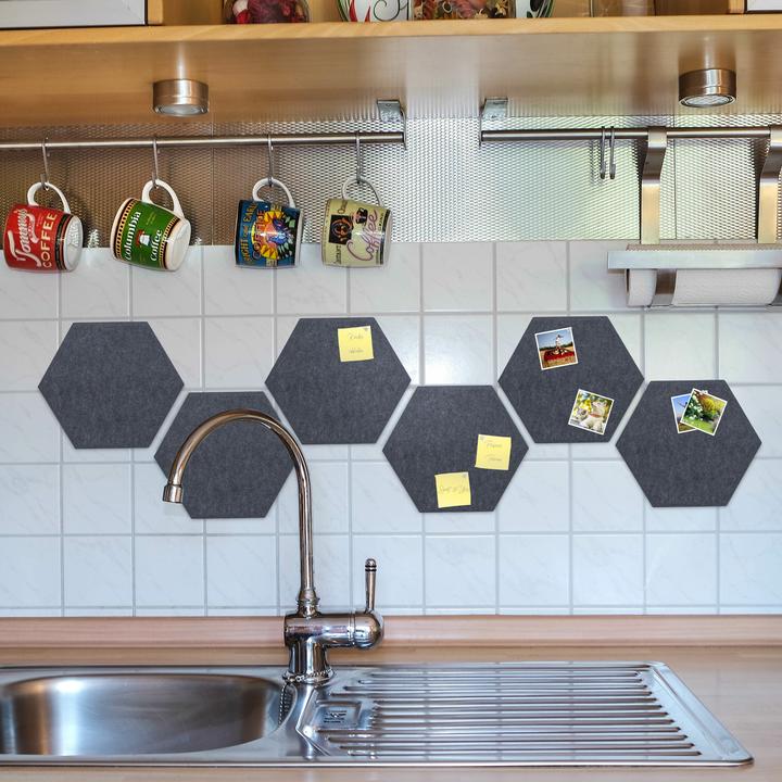 Actual product image Relaxdays 6x felt pinboard (Bulletin board, 30 x 1 x 26 cm)