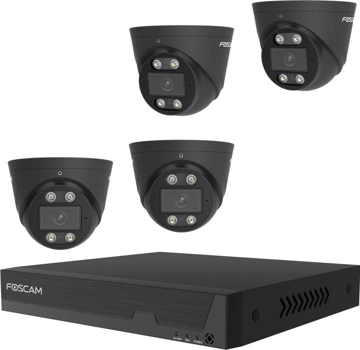 Image du produit Foscam FNA108 E T4 2T (noir, FNA108E NVR PoE 8 canaux, 4x caméra T8EP) (3840 x 2160 pixels)
