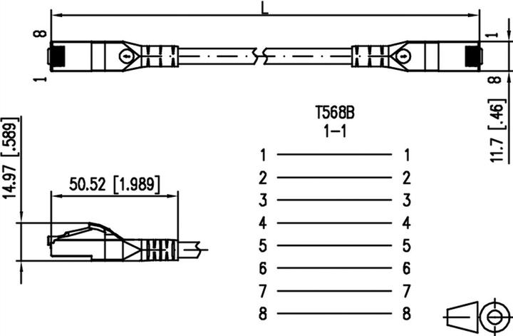 Actual product image Metz Connect 1308450233-E Network cable 0.2 m Cat6a SF/UTP (S-FTP) Grey (S/FTP, CAT6a, 0.20 m)