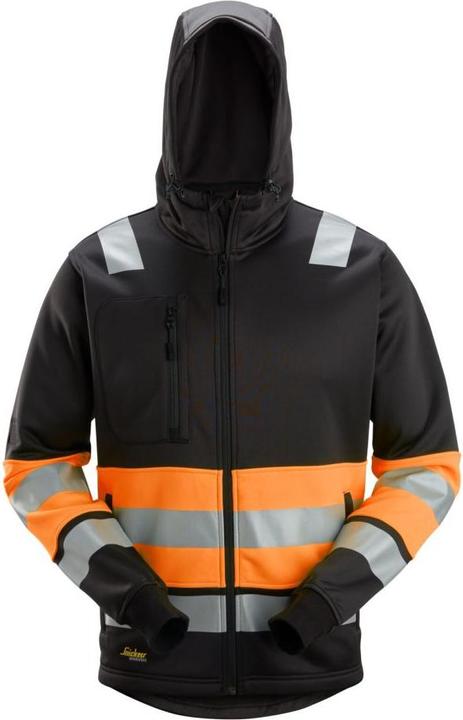Produktbild Snickers Workwear 80380455004 High-Vis Klasse 1, Kapuzenpulli mit Reissverschluss Orange HV S (XS, S, M, L, XL, XXL, 3XL)