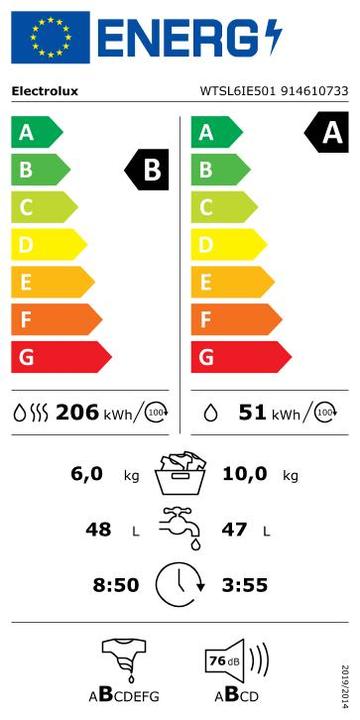 Energy Label Electrolux WTSL6IE501