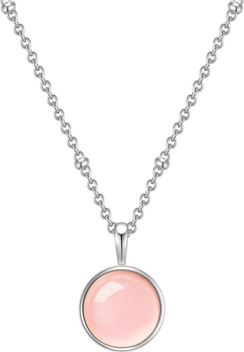 Actual product image Glanzstücke München Ladies sterling silver rose quartz silver 40.0 cm base chain + 5.0 cm extension - 11042 (925 silver, 40 - 45 cm)