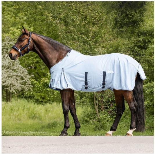 Image du produit Waldhausen Couverture anti-mouches Protect avec sangle ventrale pour chevaux Bleu foncé 135 cm (135 cm)