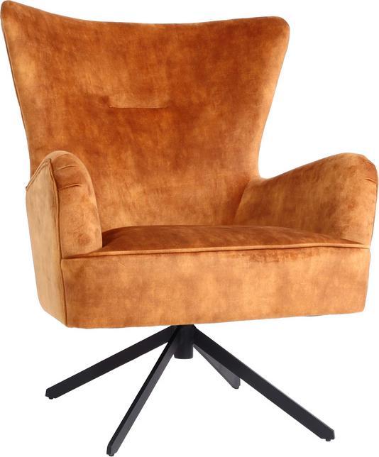 Produktbild Mendler Lounge-Sessel HWC-L63, Cocktailsessel Polstersessel Relaxsessel, drehbar, vintage Samt Metall - gold