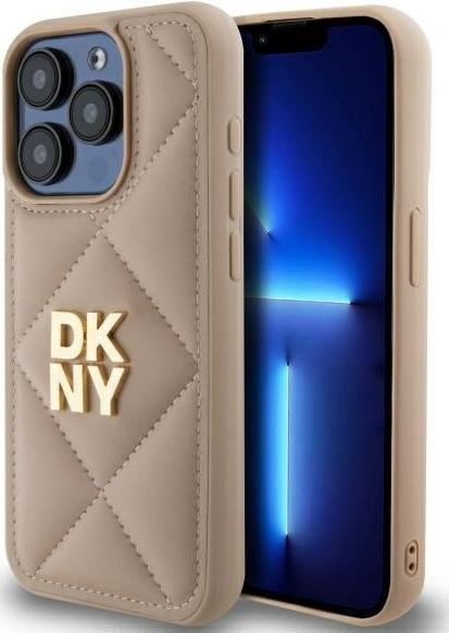 Actual product image DKNY DKHCP15XPQDSLE iPhone 15 Pro Max 6.7" beżowy/beige Quilted Stack Logo (Apple iPhone 15 Pro Max)
