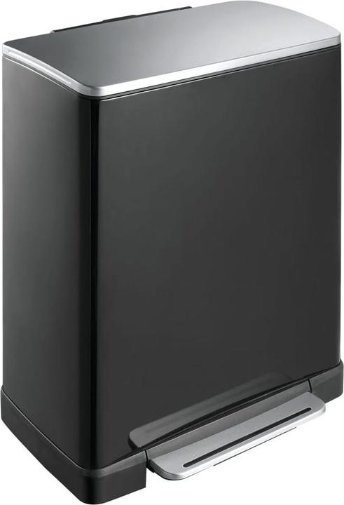 Actual product image EKO Tretmülleimer E-Cube 50 L Schwarz matt Edelstahl mit gedämpft schliessendem Deckel und Kunststof (50 l)