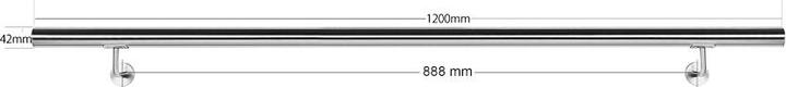 Produktbild Wiltec Handlaufset Wandhalter Handlauf 120cm Halter Treppe Haltegriff Edelstahl V2A (V2A-Stahl)