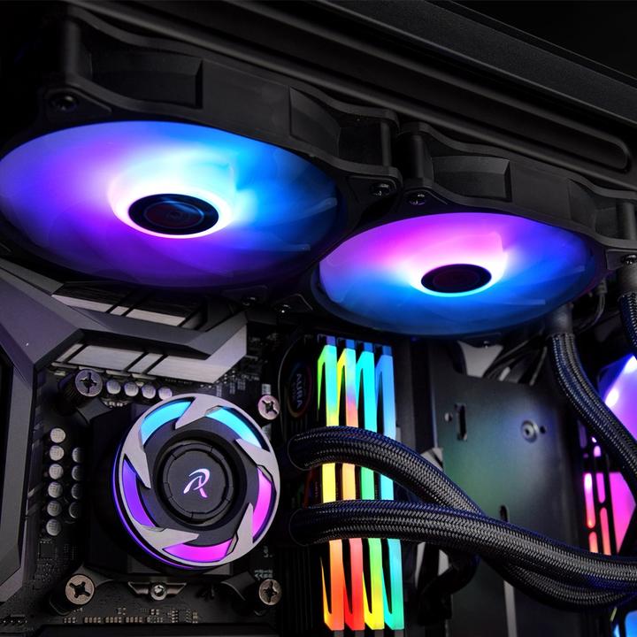 Actual product image Raijintek EOS 12 RBW ADD fan, set of 2 incl. controller (120 mm, 2 x)