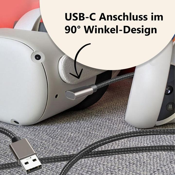Produktbild Hermex Kabel für VR Brille 5m Datenkabel für Oculus Quest 1 + 2 VR Headset