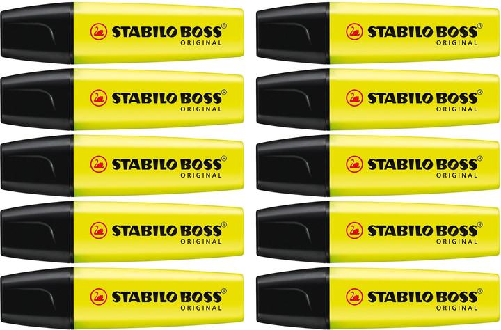 Image du produit STABILO Surligneur jaune, paquet de 10 (Jaune, 5 mm, 10 x)