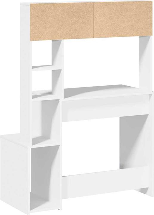 Produktbild VidaXL Schreibtisch mit Regal Weiss 100x45x140 cm Holzwerkstoff Bürotisch Tisch (100 x 45 x 140 cm)