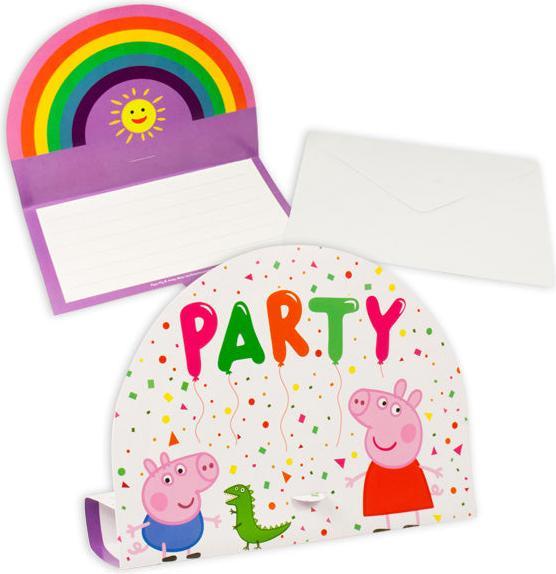 Produktbild Amscan 8 Einladungs-Sets Peppa Pig (8 Stk.)
