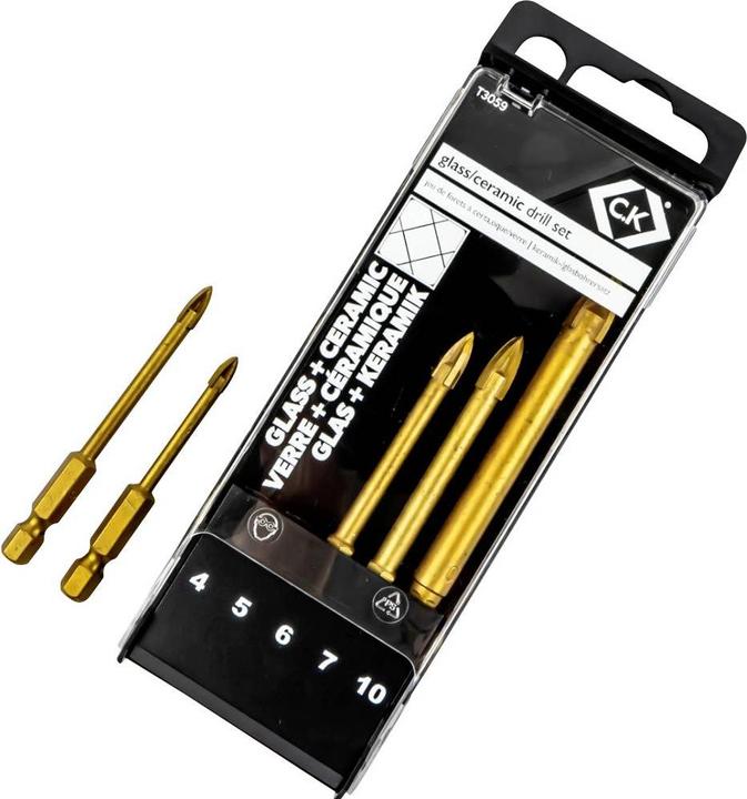 Immagine prodotto C.K Magma Set di punte per vetro/ceramica, 5 pezzi. (5 mm, 7 mm, 4 mm, 10 mm, 6 mm)