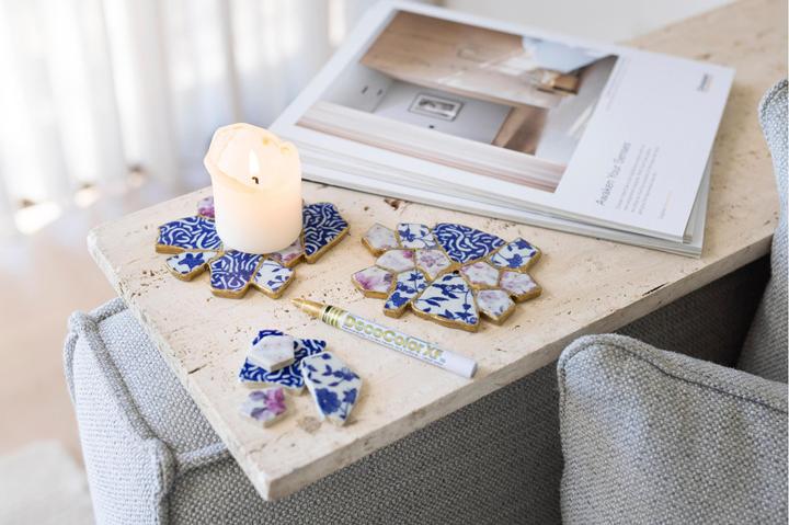 Produktbild Creative - Kreativ Set Kintsugi, Untersetzer, Blau, Gold, Rosa, Weiss, 1 Pck - ()