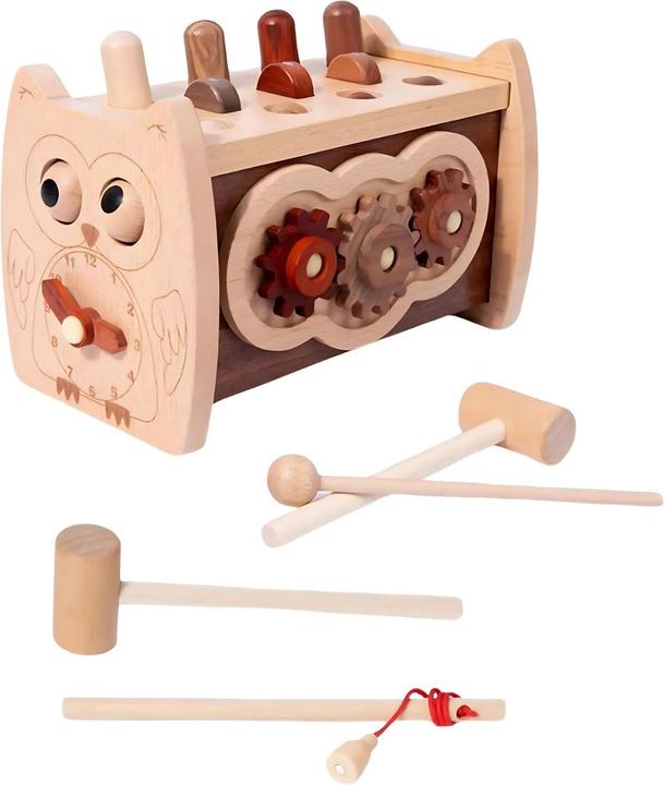 Produktbild Hermex 6in1 Aktivitäts-Holzspielzeug für Kleinkinder Pädagogik-Spielzeug Motorikspielzeug