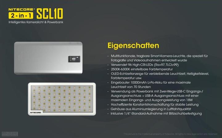 Image du produit Nitecore SCL10 Kameralicht (Autres lumières permanentes)