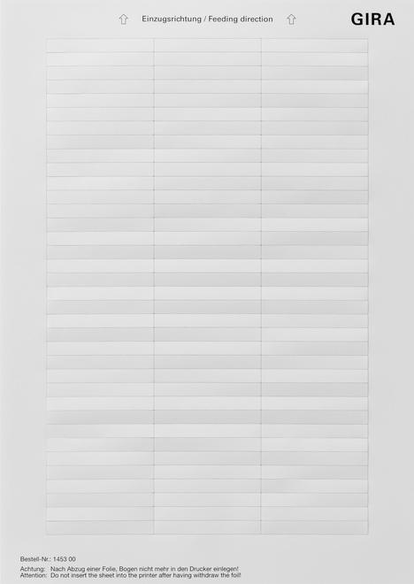 Image du produit Gira Feuilles d'étiquettes 54,5 x 7 mm Accessoires 145300