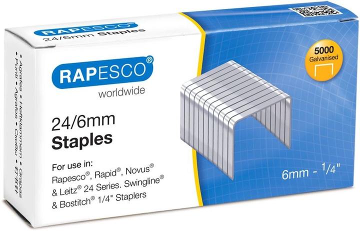 Actual product image Rapesco 24/6mm staples (5000 x)