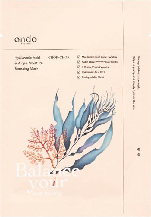Ondo hyaluronic acid & algae moisture boosting mask chok-chok (25 ml)