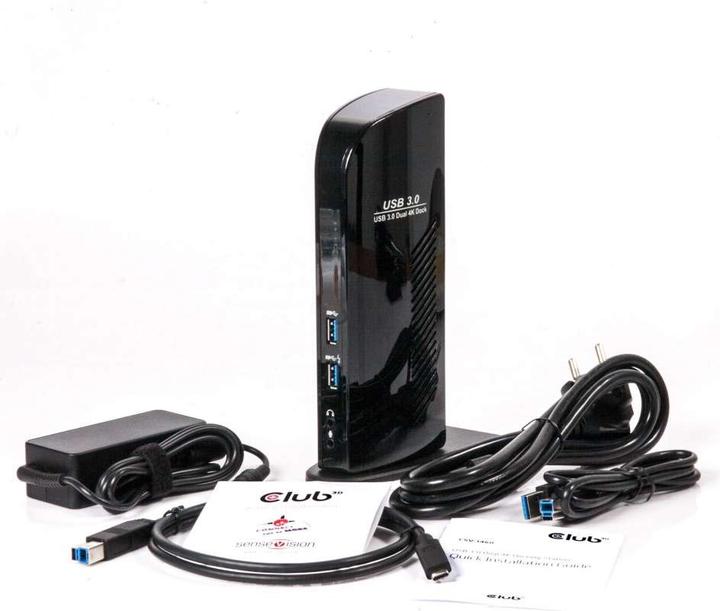 Actual product image Club 3D Dual Display Docking Station 4K60Hz (USB-B, 6 Ports)