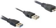 Produktbild Delock Kabel USB 3.0 Y 1x USB 3.0 micro-B St+ USB 2.0-A St 20cm (0.60 m, USB 3.0, 4.50 W)