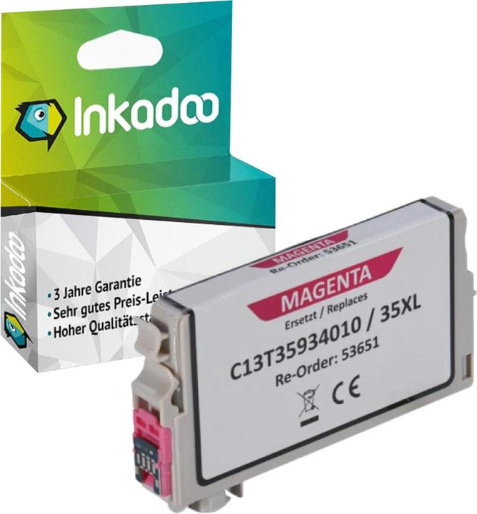 Produktbild Inkadoo Druckerpatronen kompatibel zu Epson C13T35934010 / 35XL Tintenpatrone, magenta Magenta (M)