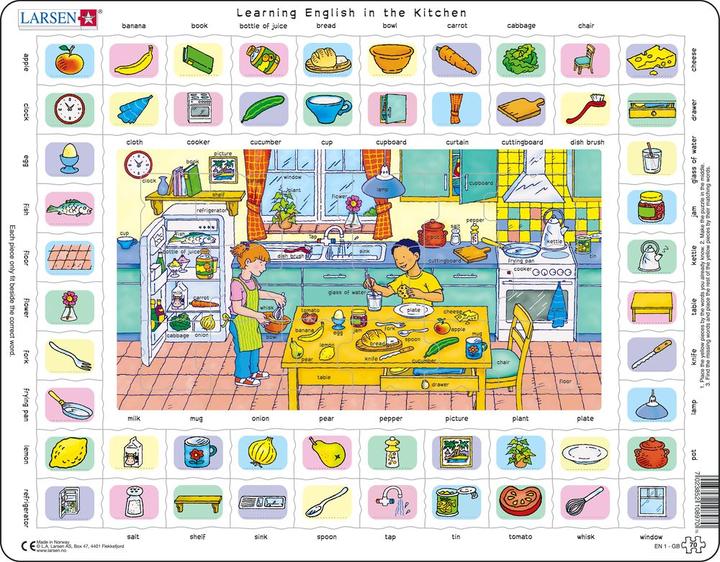 Immagine prodotto Larsen Puzzle - Imparare l'inglese (1) in cucina (70 pezzi)
