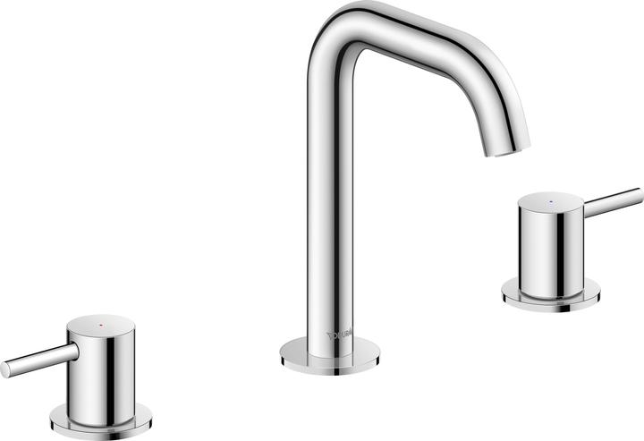Productafbeelding Duravit Circle 3-gats wastafelmengkraan, 140 mm projectie, met afvoerset, chroom, CE1060005010
