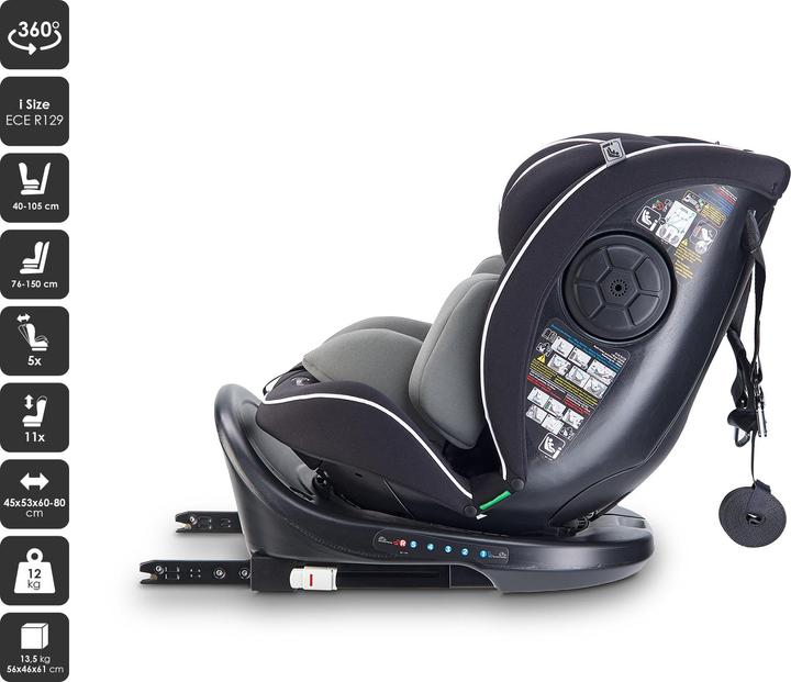 Actual product image BabyGo Nova2 black (Reboarder, ECE R129/i-Size Standard)