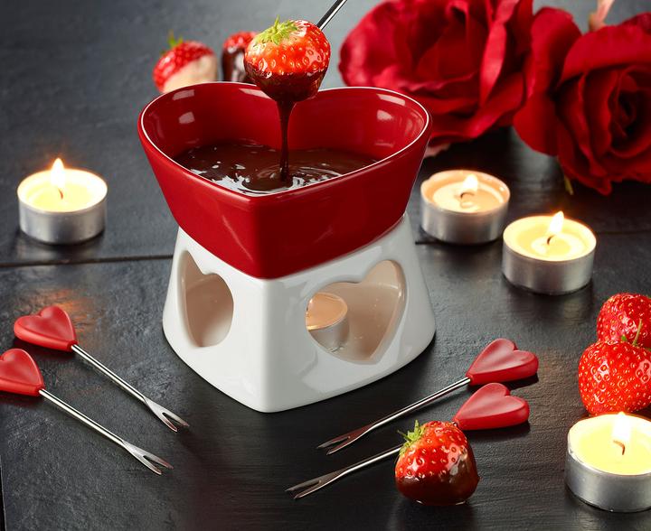 Image du produit Rosenstein & Söhne Fondue au chocolat en forme de coeur (Fondue au chocolat)