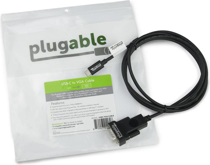 Produktbild Plugable USB C to VGA Cable (USB-C)