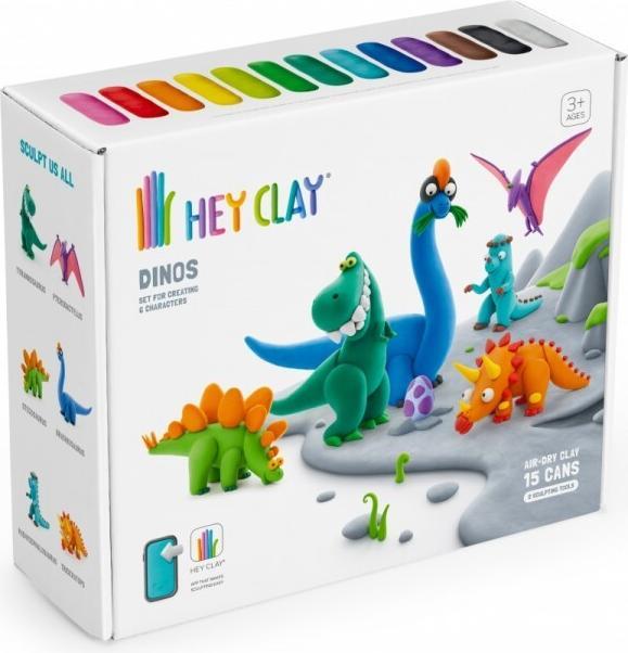 Actual product image Hey Clay dinosaur set 15-pack 15 tins 15016CEE15