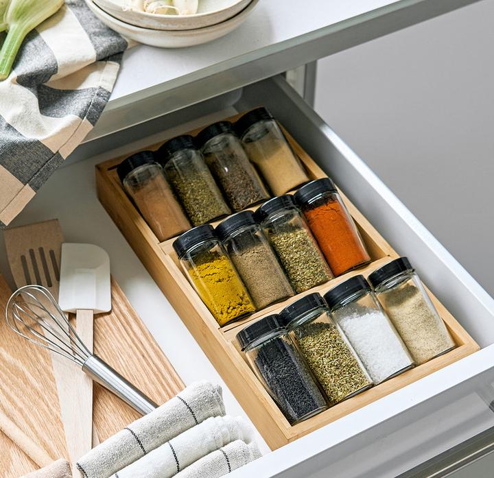 Produktbild Zeller Present Gewürzregal Set 13-teilig Bambus Glas 38x20x5 cm