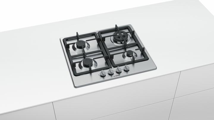 Produktbild Bosch Hausgeräte Serie 4 PGH6B5B90 Kochfeld Edelstahl Integriert Gaskochfeld 4 Zone(n)
