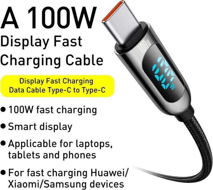 Actual product image Baseus C – C (1 m, USB 2.0, 100 W)