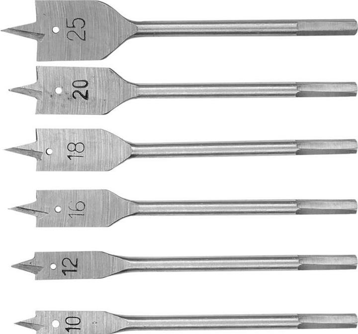 Actual product image Toya Wood drill bit set 6 pcs. flat (10 - 25 mm, Ø1-10mm)