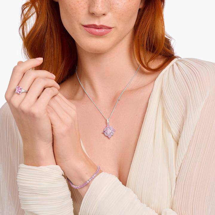 Produktbild Thomas Sabo Kettenanhänger mit pinkfarbenen Steinen Silber (Sterling Silber 925)