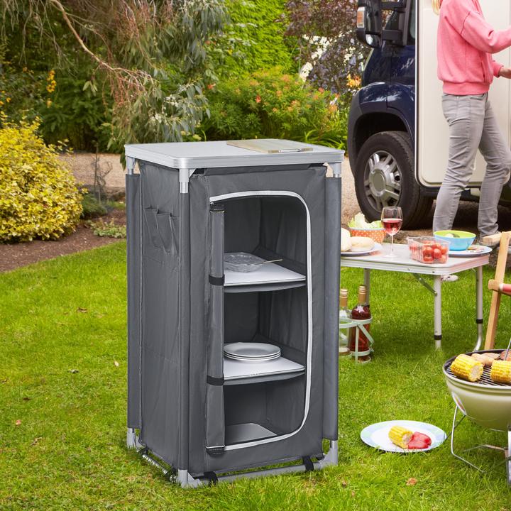 Image du produit Outsunny 2in1Table de camping avec plan de travail et compartiments